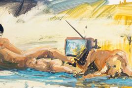 Eric Fischl Study for Floating Islands, 1985  Öl auf beschichtetem Papier   © Courtesy des Künstlers und Jablonka Galerie, Köln