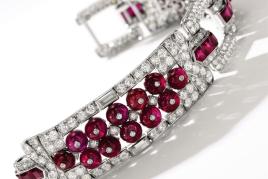 Lot 461 - Ruby and diamond bracelet, Cartier, circa 1920