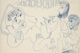 Abbildung: Pablo Picasso, Nu Couché et Musiciens, 1967. Gekauft 2018 um € 295.000