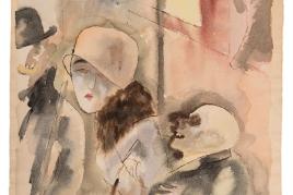 GEORGE GROSZ 1893 - Berlin - 1959 NACHTS, 1926 Aquarell und Feder auf dickem, genarbtem Aquarellkarton, 60,3 x 47,8 cm