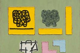 Jonathan Lasker, "Presence and Reluctance", 2023, Oil on linen, 30 x 41 cm | 11 3/4 x 16 1/8 in