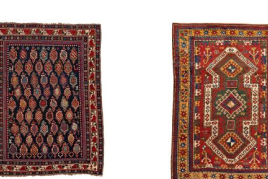 Left Marasali 157 x 123 cm (5' 2" x 4') Caucasus, late 19th century Starting bid: € 1,000, right Sewan Kazak 236 x 172 cm (7' 9" x 5' 8") Caucasus, late 19th century Starting bid: € 700