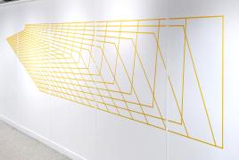 MESH GRENOBLE, 2023, Paper Tape on wall, 120 x 500 cm