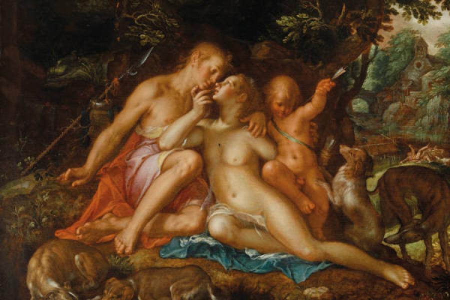 Joachim Antonisz Wtewael (1566–1638) Venus und Adonis, um 1607/10  Öl auf Holz; 36 x 48 cm Hohenbuchau Collection, Inv.-Nr. HB 32. © LIECHTENSTEIN MUSEUM. Die Fürstlichen Sammlungen, Wien