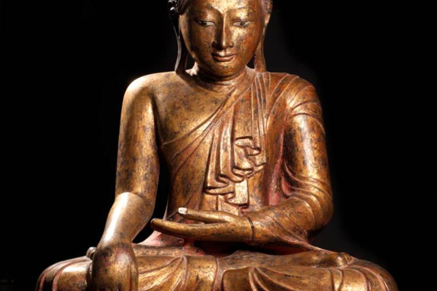 Buddha Pappmaschee Bhurma 19. Jh. (Galerie Darya)