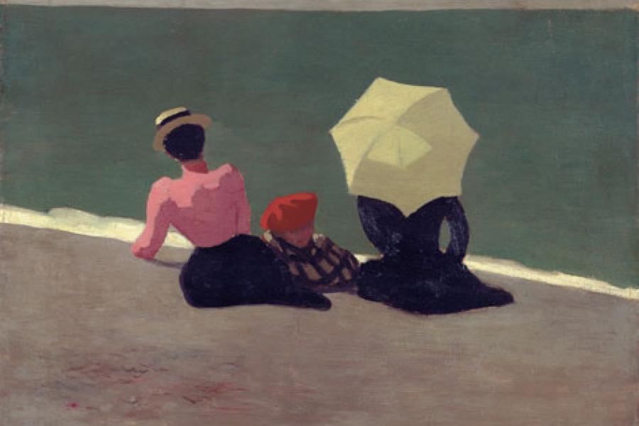 Bildlegende: Félix Vallotton Sur la plage, 1899 Öl auf Karton, 42 x 48 cm Privatsammlung