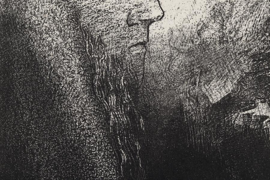 Odilon Redon (1840 - 1916) Heiliger Antonius, 1896 Lithographie, 440 x 334 mm © Hamburger Kunsthalle, Kupferstichkabinett/bpk Photo: Christoph Irrgang