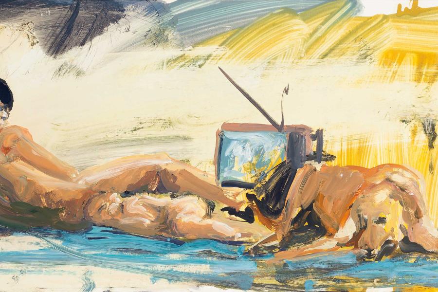 Eric Fischl Study for Floating Islands, 1985  Öl auf beschichtetem Papier   © Courtesy des Künstlers und Jablonka Galerie, Köln