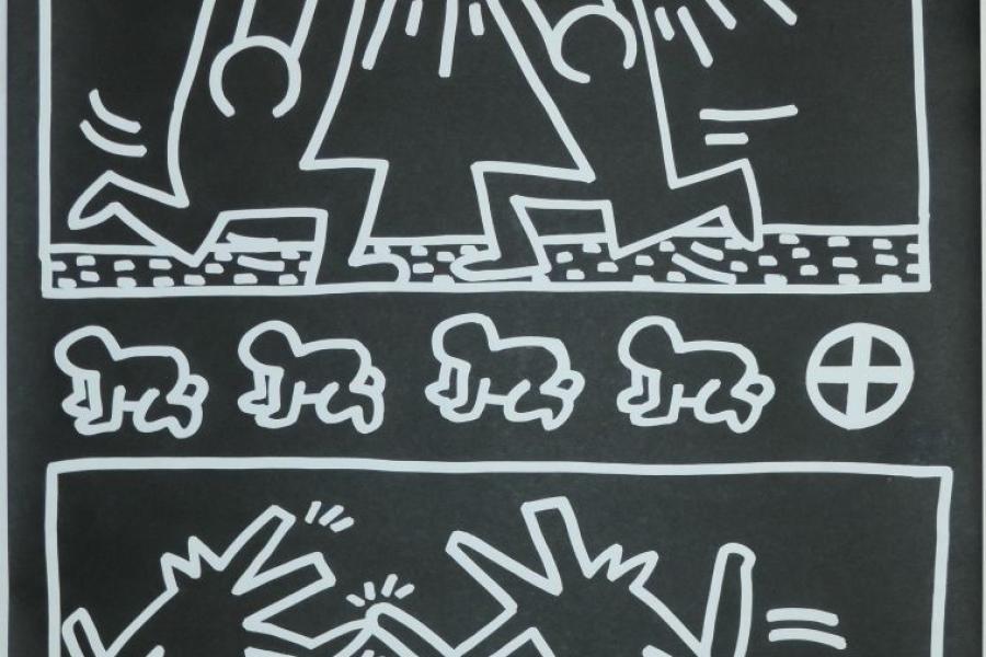 948  Keith Haring, „Keith Haring Drawings“, signiertes Ausstellungsplakat, Tony Shafrazi Gallery 1982, o. Rahmen 300 €