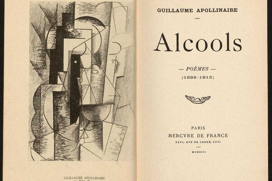 Pablo Picasso: Frontispiz zu Guillaume Apollinaire, Alcools Poèmes, 1913. Radierung, 18,5 x 12,5 cm Preußischer Kulturbesitz, Abteilung Historische Drucke. © VG Bild-Kunst