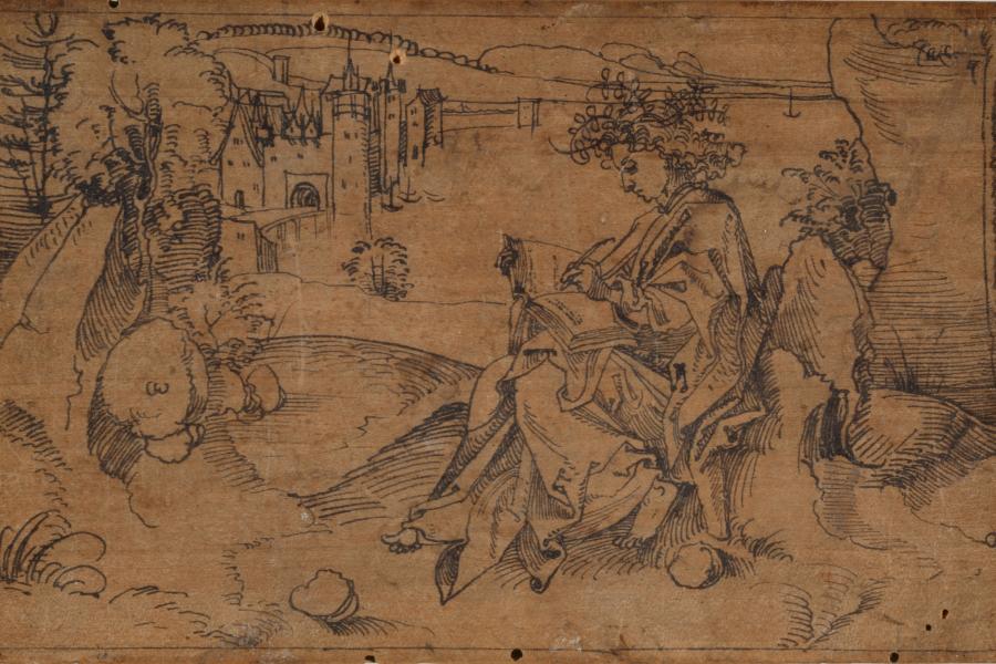 Albrecht Dürer (?) Der dichtende Terenz in einer Landschaft. Nicht bei Winkler-Dürer