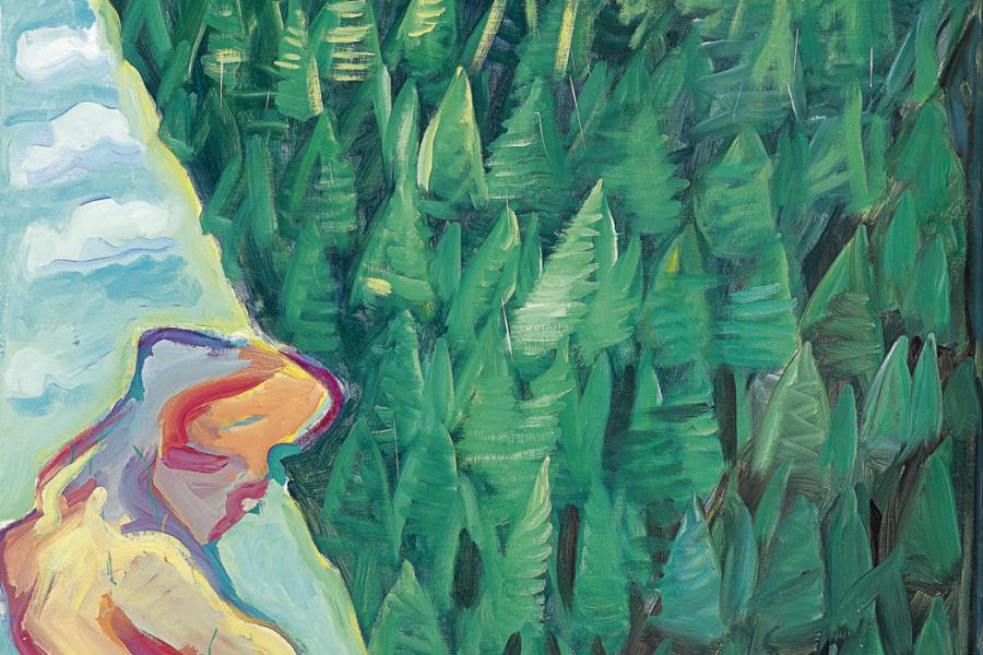 Maria Lassnig (1919-2014) "Der Wald", 1985, Öl/Leinwand, 205 x 150 cm erzielter Preis € 491.000 WELTREKORDPREIS