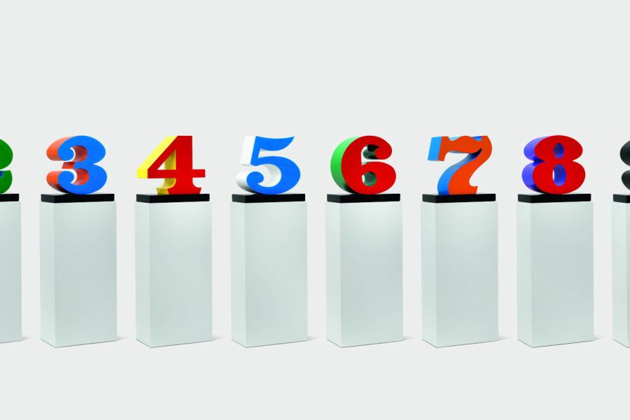 Robert Indiana (geb. 1928) NUMBERS ONE through ZERO, 1978 - 2003, Aluminium, 45,7 x 45,7 x 25,4 cm erzielter Preis € 969.419