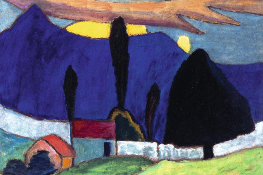 Gabriele Münter, Landschaft mit weißer Mauer, 1910 © Courtesy of Institut für Kulturaustausch, Tübingen/Bildrecht, Wien 2015