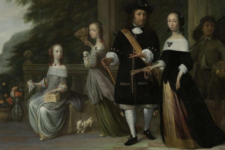 The Batavian Senior Merchant Pieter Cnoll and his Family, Jacob Coeman, 1665