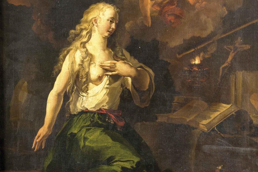 Figurengruppe zweier Hunde 1367 Abraham Danielszoon, büßende Maria Magdalena, Limit 2.500,- EUR