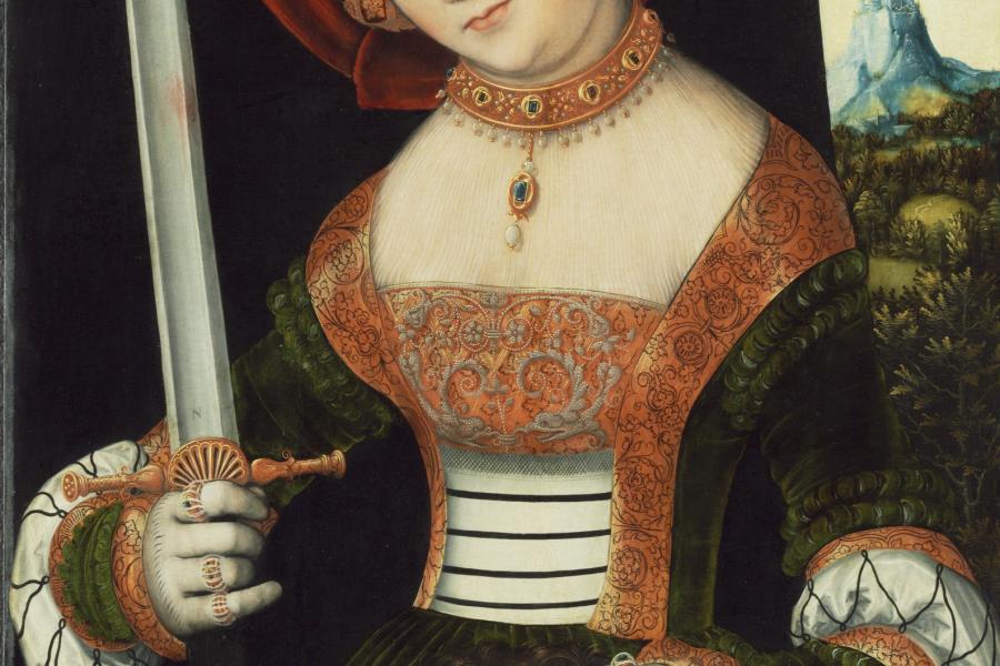 Bild: Lucas Cranach d. Ä., „Judith mit dem Haupt des Holofernes“, um 1530, Öl auf Holz, 87,3 x 57,4 cm, Museumslandschaft Hessen Kassel, Gemäldegalerie Alte Meister