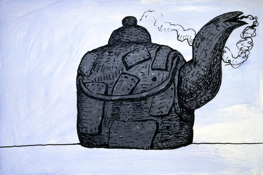 Philip Guston, Untitled (Kettle), 1980, Acryl auf Karton, 510 x 760 mm, Privatsammlung  Foto: David McKee Gallery, New York © The Estate of Philip Guston, New York