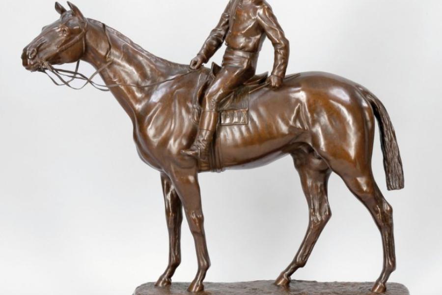 Léon Bureau 1866 Limoges - 1906 Limoges - Jockey zu Pferd - Bronze. Schätzpreis:	5.000 €