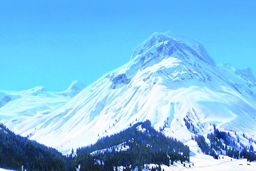 Helmut Ditsch (geb. 1962 Buenos Aires) Am Arlberg Öl auf Leinwand signiert, verso bezeichnet und datiert 2015 44 x 100 cm   Zur Verfügung gestellt von: Galerie Szaal