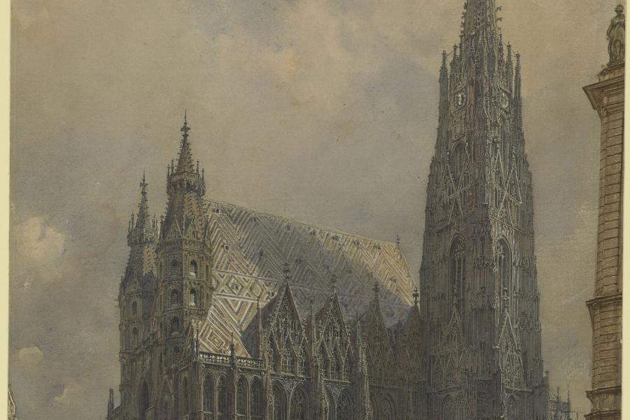 Rudolf von Alt (1812-1905) Wien, Stephansdom von Südwesten, 1855, Aquarell- und Deckfarben, 308 x 230 mm  © Staatliche Graphische Sammlung Munich