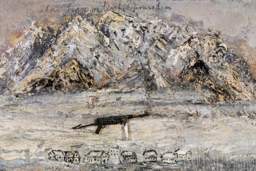 Anselm Kiefer, Das himmlische Jerusalem, 2011, Öl, Emulsion, Acryl, Schellack, Kohle und Metall auf Leinwand; 190 × 380 cm, EUR 350.000-700.000