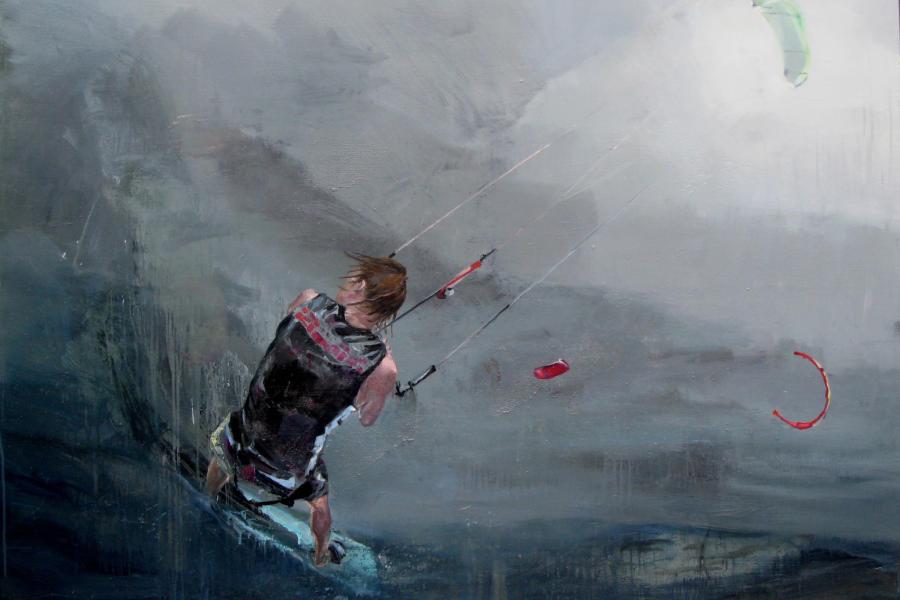 (c)Liana Nakashidze. Surfer.  2012. 170 x 200 cm. Oil/Canvas. 8000,-€