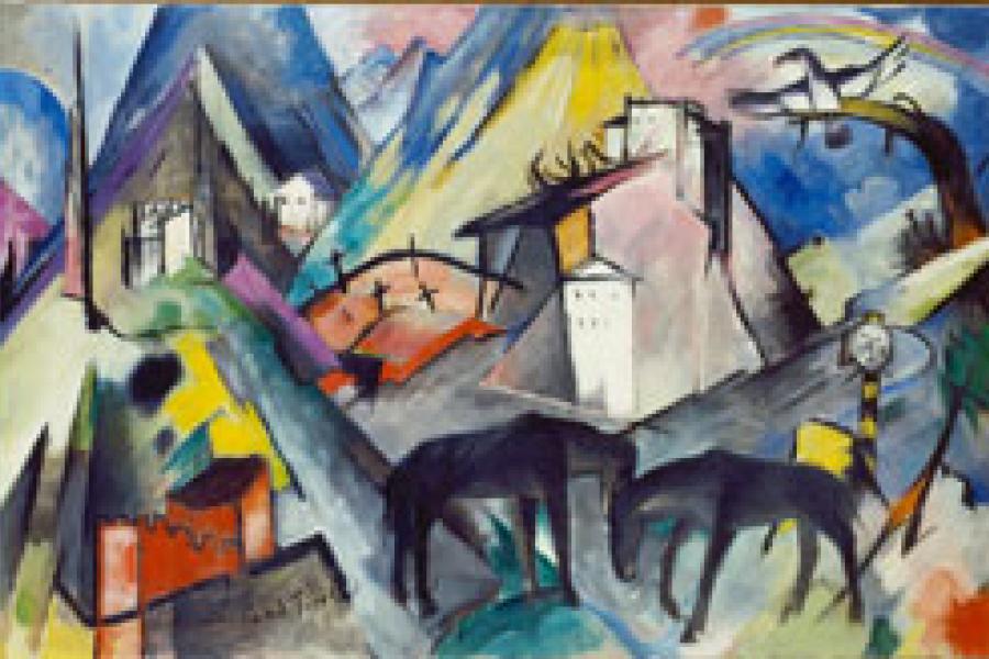 Franz Marc, Das arme Land Tirol, 1913 Öl auf Leinwand, 131,1 x 200 cm, Solomon R. Guggenheim Museum, New York, USA, Solomon R. Guggenheim Founding Collection