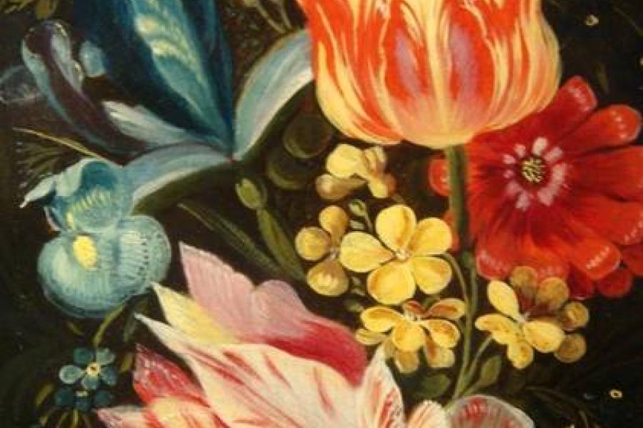 Galerie Markus Nieder, Winterberg: Jan Brueghel d.J. (1601-1678), "Blumenkranz" (Detail), Öl/Holz