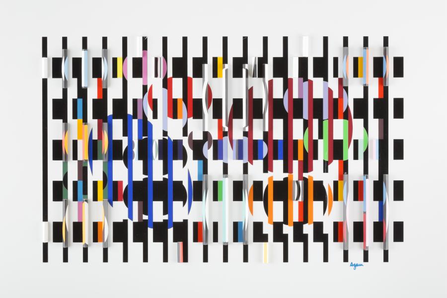 YAACOV AGAM, 2+3=4, Farbserigrafie auf PVC Platte, 63 cm x 90 cm. Limit 4.500,- €.