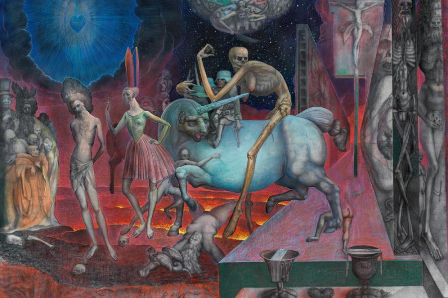 Ernst Fuchs, Christus vor Pilatus, 2007, 265 × 204 cm, KP € 195.300