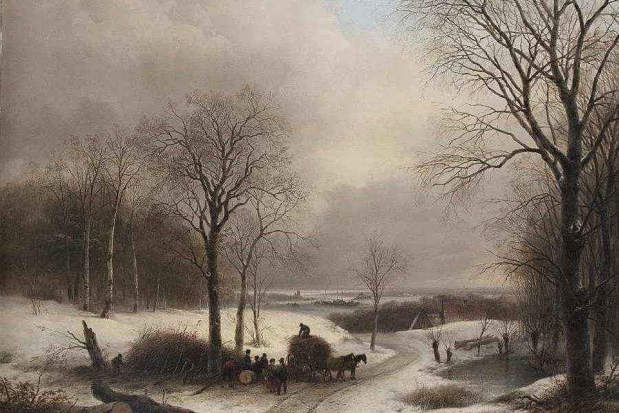 Andreas Schelfhout Den Haag 1787 - 1870 ebenda Weite Winterlandschaft, Schätzpreis:	25.000 - 30.000 EUR