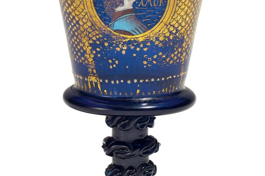 Renaissance Pokal Venedig | Wohl um 1500 Blaues Glas | H. 15,5 cm Ergebnis: 140.800€