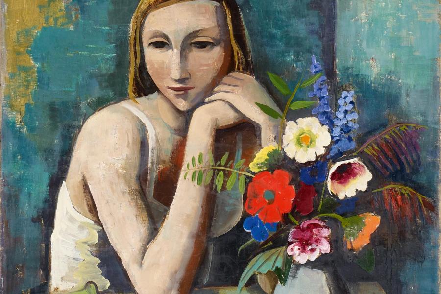 Karl Hofer, Mädchen am Tisch mit Vase, 1936, © VG Bild-Kunst Bonn 2018