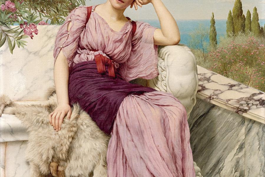 John William Godward (1862 - 1922) Süße Träume, 1904, Öl auf Leinwand, 56 x 42,5 cm, erzielter Preis € 259.200