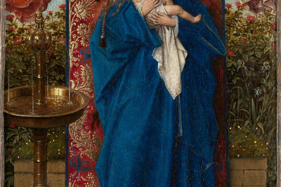 Jan van Eyck (Maaseik 1380/ 1400 - Bruges 1441) Madonna am Springbrunnen 1439 19 x 12 cm © KMSKA – Lukas-Art in Flanders vzw, foto Hugo Maertens