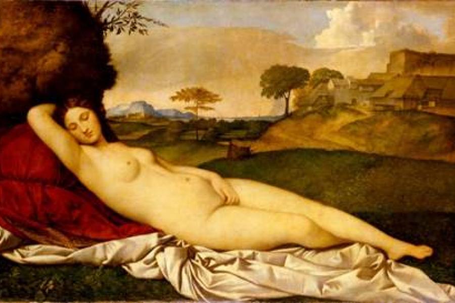 Giorgione/Tizian, Die schlummernde Venus, um 1508/10, Gemäldegalerie Alte Meister, © SKD, Foto: Elke Estel/Hans-Peter Klut