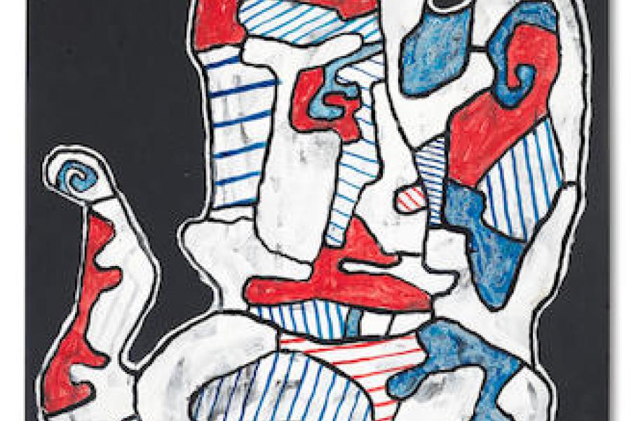 JEAN DUBUFFET (1901-1985) Cafetière V, 1965 vinyl paint on paper laid on canvas 104 x 68.8 cm. (40 15/16 x 27 1/16 in.) £500.000 – 700.000 * €550.000 – 750.000 *