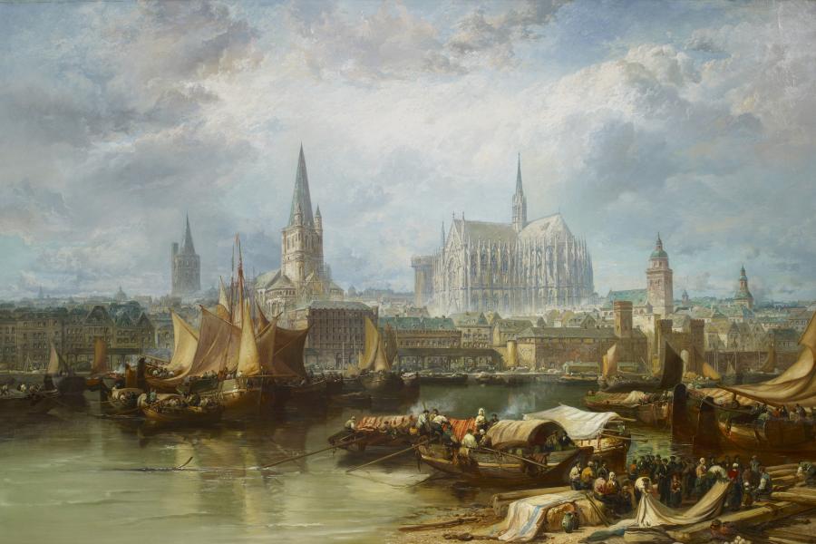 James Webb (1825 – 1895)  „Ansicht von Köln mit dem unvollendeten Dom“  Taxe: 100.000 – 150.000 Euro