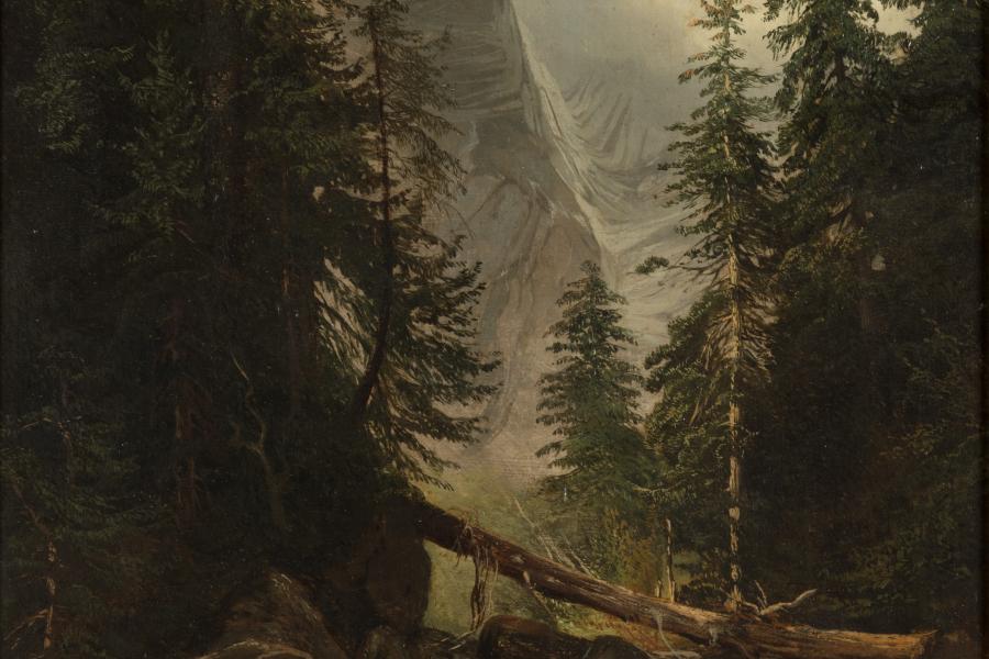 Alexandre Calame, Ohne Titel, undatiert Öl auf Leinwand, 44 x 31 cm, Kunstmuseum Luzern, Leihgabe aus Privatbesitz