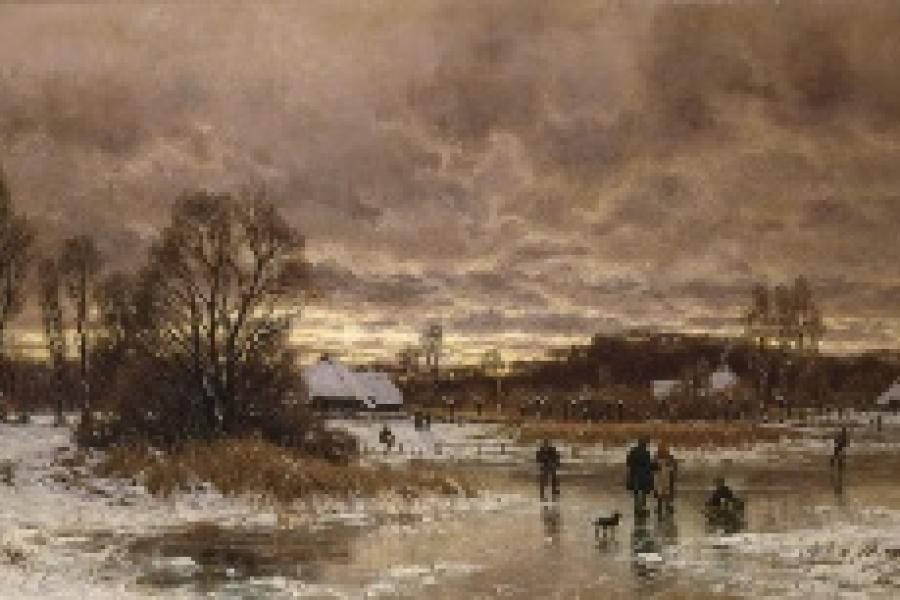 Carl Malchin, Mecklenburgische Dorflandschaft im Winter, 1892 © Staatliche Schlösser, Gärten und Kunstsammlungen Mecklenburg-Vorpommern