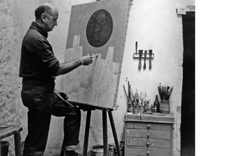 Jean Leppien an der Staffelei Roquebrune 1957  Foto: Sem Presser