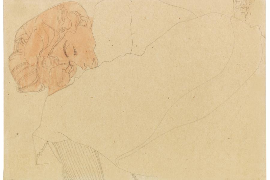 121001960 Egon Schiele Schlafendes Mädchen (Melanie Schiele), 1908. Pencil drawing Estimate: € 150,000 - 250,000    $ 174,000 - 290,000