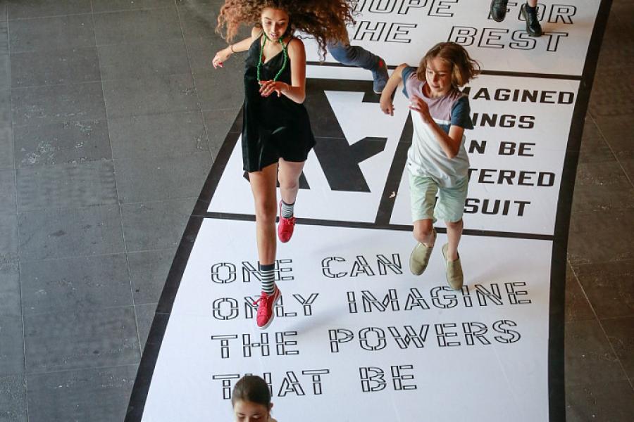 Installation view of Lawrence Weiner | OUT OF SIGHT at the National Gallery of Victoria, Melbourne. | Courtesy of the artist © Lawrence Weiner | Photo: Wayne Taylor