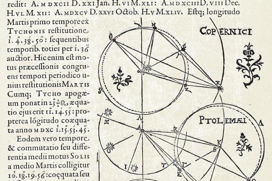 Eine der zahlreichen geometrischen Darstellungen in Johannes Keplers "Astronomia Nova". © Österreichische Nationalbibliothek