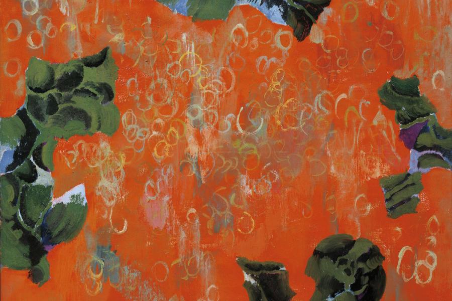 Komposition auf Orange, 1959, Öl und Eitempera auf Leinwand, 95 x 115 cm