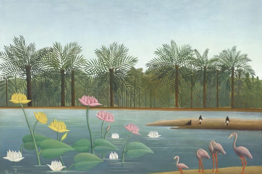 Property from the Estate of Payne Whitney Middleton HENRI 'LE DOUANIER' ROUSSEAU (1844-1910) Les Flamants oil on canvas 44.7/8 x 63.1/4 in. (113.8 x 162 cm.) Painted in 1910 $20,000,000 – 30,000,000