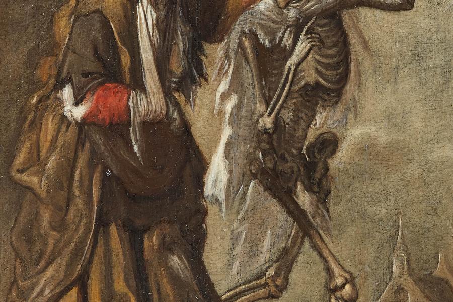 Lot 2538 Dα Adriaen Pietersz van de Venne, Umkreis - Bettlerin mit Kind und der Tod      Auktion 1221     Kölni  Schätzpreis: 8.000 € - 10.000 €