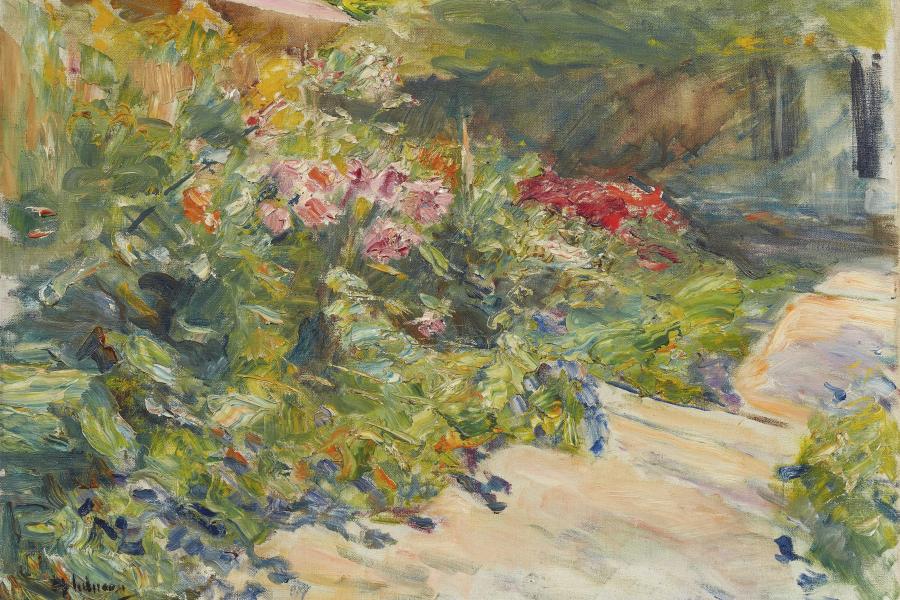 Max Liebermann Blumenstauden am Gärtnerhaus nach Osten Um 1928 Öl auf Leinwand. 54 x 74 cm Ergebnis 680.400 Euro