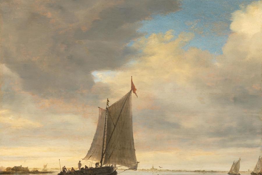 Salomon van Ruysdael - Holländisches Binnengewässer, wohl das Wijkermeer, mit Fährkaag  Schätzpreis: 450.000 € - 500.000 € Ergebnis: u. V.504.000 € (inkl. Aufgeld)